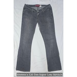 Women's Vintage Levi's 520 Grey Too Super Low Stretch Size 9M Jr